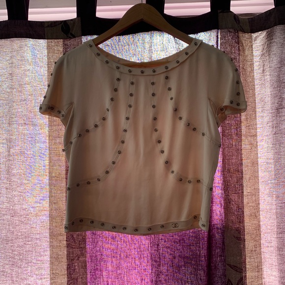 CHANEL: Vintage Silk Top - Picture 2 of 6